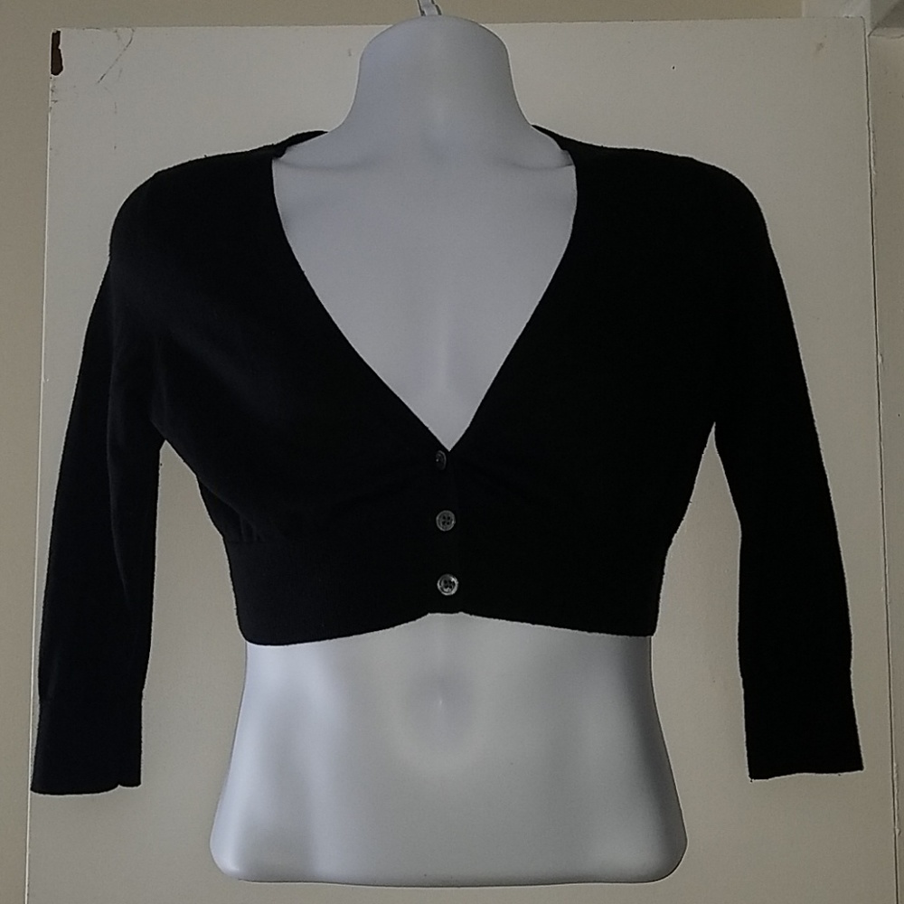 Banana Republic Cropped Silk Cardigan Sweater